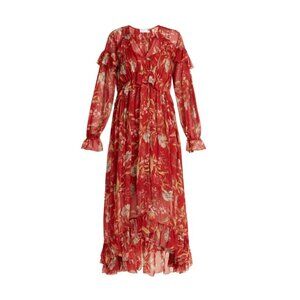 Zimmermann Red Floral Midi Dress